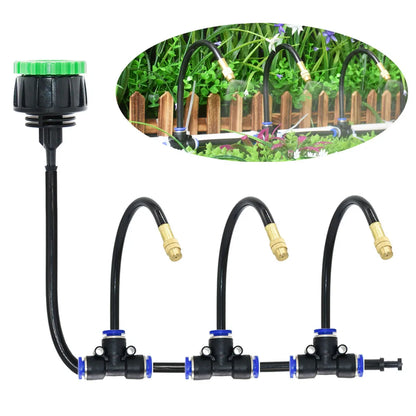 Sistema de refrigeración por nebulización para exteriores, Kit de conector de boquillas atomizadoras de latón de 8mm para riego de jardín, Patio e invernadero